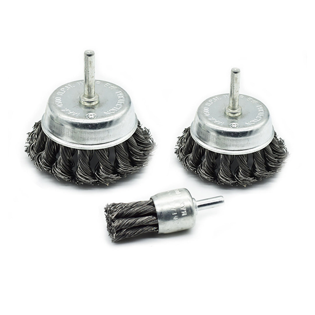 Steel drill brush 3-pack